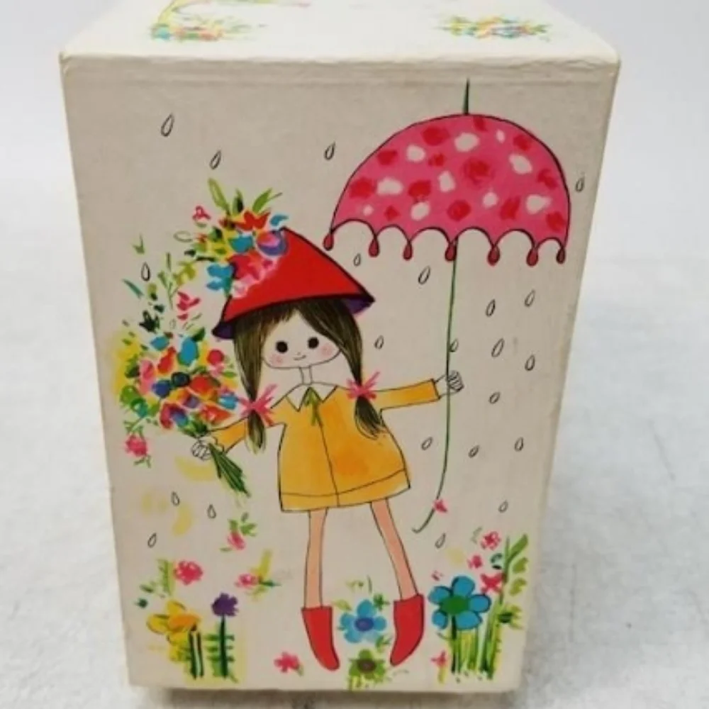 Vintage 70’s/80’s Floral Wind Up Music Jewelry box With Dancing Ballernia!